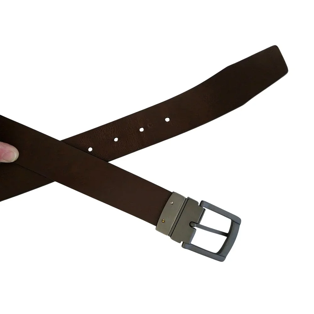 Relic Mens Reversible Belt Black Brown Gunmetal Buckle Size 44 212327 1212